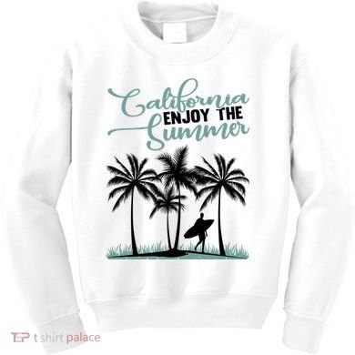 California Enjoy The Summer Surf Kids Sweatshirt