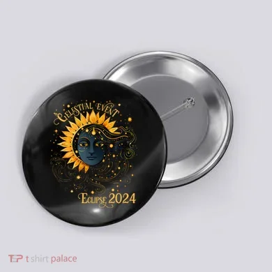 Celestial Event Total Solar Eclipse Button