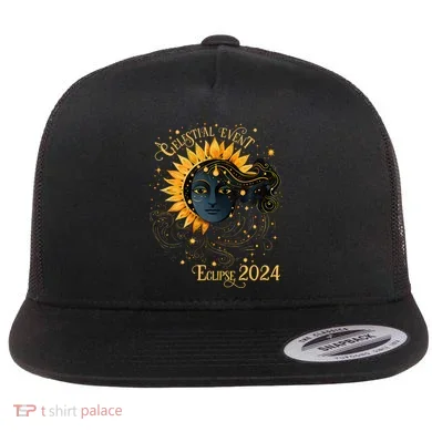 Celestial Event Total Solar Eclipse Flat Bill Trucker Hat