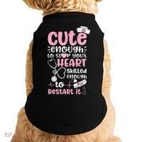Cute Enough To Stop Your Heart Skilled Enough To Restart It Doggie Tank thumb 0
