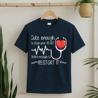 Cute Enough To Stop Your Heart Skilled Enough To Restart It Zip Hoodie T-Shirt thumb 2