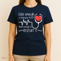 Cute Enough To Stop Your Heart Skilled Enough To Restart It Zip Hoodie T-Shirt thumb 4