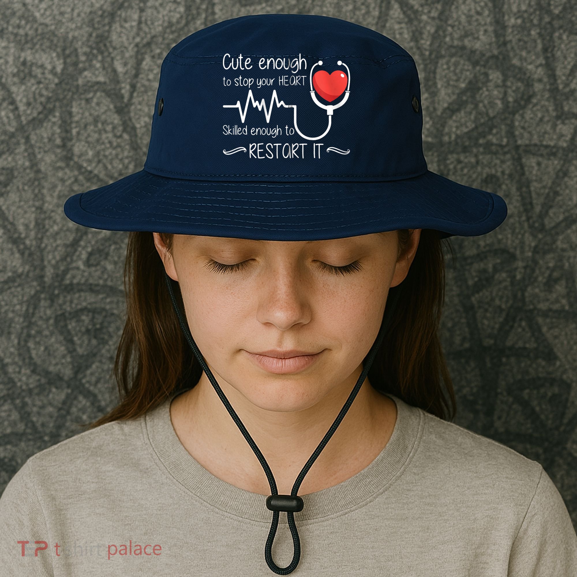 Cute Enough To Stop Your Heart Skilled Enough To Restart It Zip Hoodie Bucket Hat