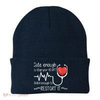 Cute Enough To Stop Your Heart Skilled Enough To Restart It Zip Hoodie Beanie thumb 0