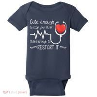 Cute Enough To Stop Your Heart Skilled Enough To Restart It Zip Hoodie Baby Bodysuit thumb 0