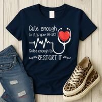 Cute Enough To Stop Your Heart Skilled Enough To Restart It Zip Hoodie Women's T-Shirt thumb 3