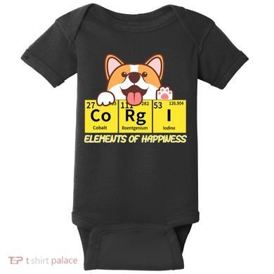Corgi Elements Tab Of Happiness Funny For Corgi Mom And Dad Baby Bodysuit