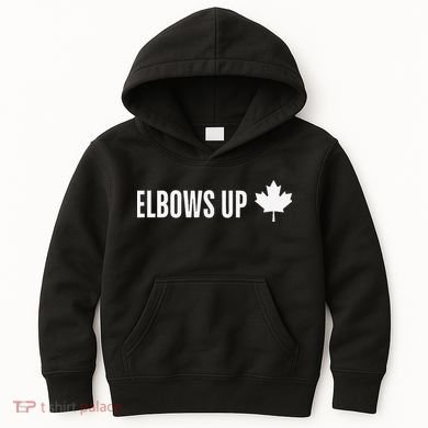 Canadian Elbows Up 2025 Canada Reacts Kids Hoodie