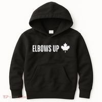 Canadian Elbows Up 2025 Canada Reacts Kids Hoodie thumb 0