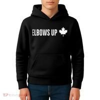 Canadian Elbows Up 2025 Canada Reacts Kids Hoodie thumb 4