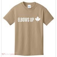 Canadian Elbows Up 2025 Canada Reacts Kids T-Shirt thumb 0