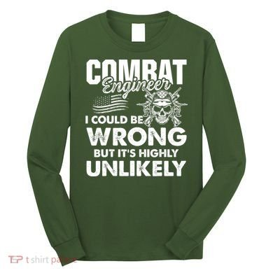 Combat Engineer Usa Military Sapper Long Sleeve Shirt