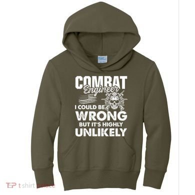 Combat Engineer Usa Military Sapper Kids Hoodie