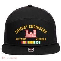 Combat Engineers Vietnam Veteran Veterans Day Xmas Funny Gift 7 Panel Mesh Trucker Snapback Hat thumb 0