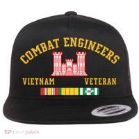 Combat Engineers Vietnam Veteran Veterans Day Xmas Funny Gift Flat Bill Trucker Hat thumb 0