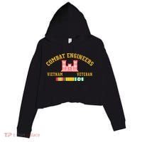 Combat Engineers Vietnam Veteran Veterans Day Xmas Funny Gift Crop Fleece Hoodie thumb 0