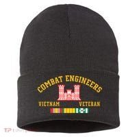 Combat Engineers Vietnam Veteran Veterans Day Xmas Funny Gift Sustainable Knit Beanie thumb 0
