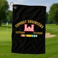 Combat Engineers Vietnam Veteran Veterans Day Xmas Funny Gift Golf Towel thumb 1