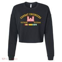 Combat Engineers Vietnam Veteran Veterans Day Xmas Funny Gift Cropped Pullover Crew thumb 0