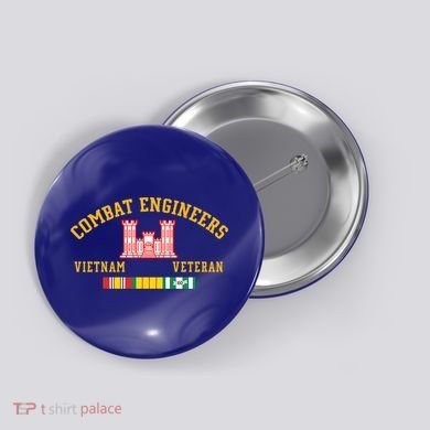 Combat Engineers Vietnam Veteran Veterans Day Xmas Funny Gift Button
