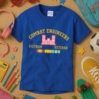 Combat Engineers Vietnam Veteran Veterans Day Xmas Funny Gift Kids T-Shirt thumb 3
