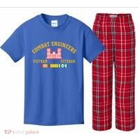 Combat Engineers Vietnam Veteran Veterans Day Xmas Funny Gift Kids Plaid Pajama Set thumb 0