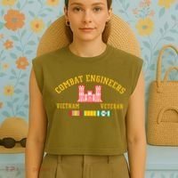 Combat Engineers Vietnam Veteran Veterans Day Xmas Funny Gift Garment-Dyed Women's Muscle Tee thumb 4