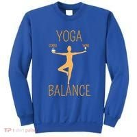 Coffee Er Wine Lover Funny Ing Yoga Balance Gift Sweatshirt thumb 0