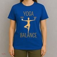 Coffee Er Wine Lover Funny Ing Yoga Balance Gift T-Shirt thumb 4
