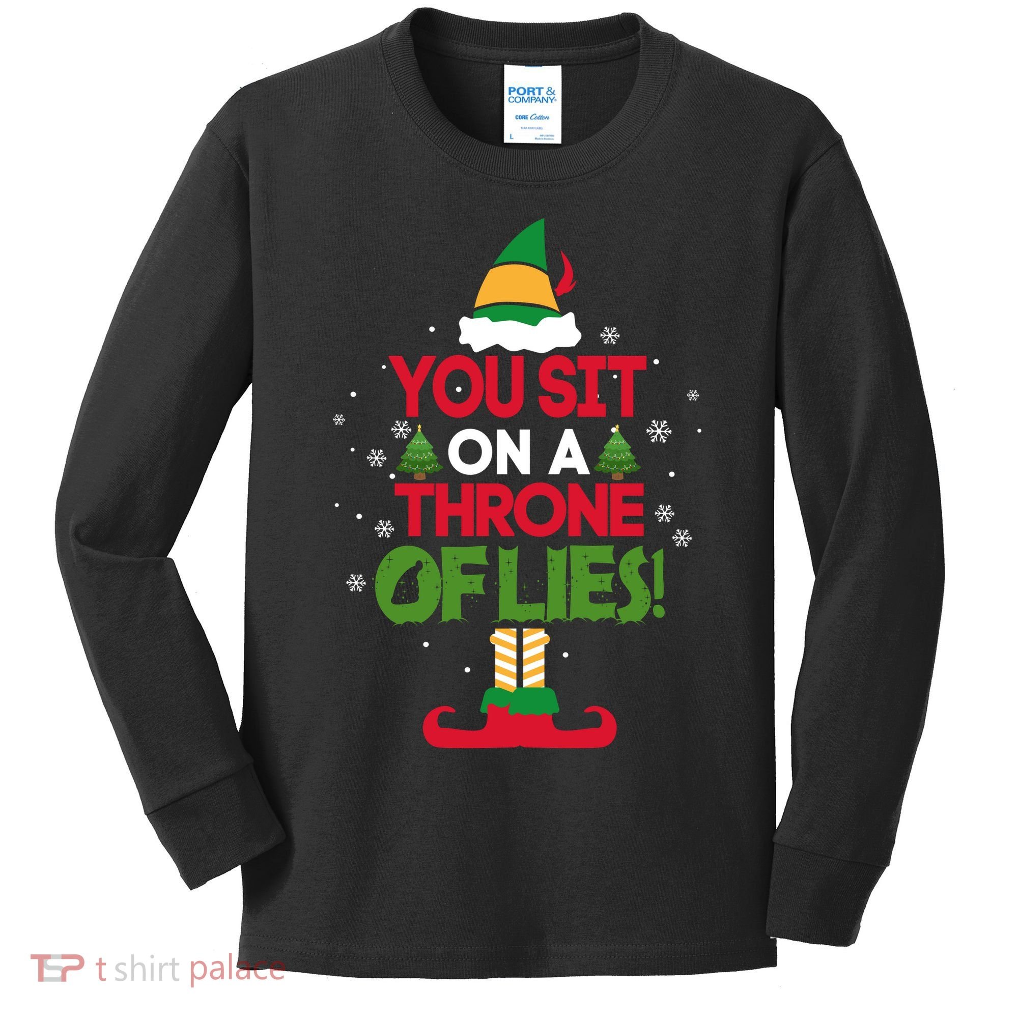 Elf - You Sit on a Throne of Lies Kids Long Sleeve Shirt