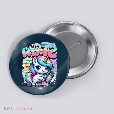 Cute Funny 12 Year Old 12th Pastel Colored Unicorn Birthday Button