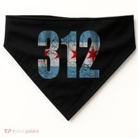 Chicago Flag 312 USA-Made Doggie Bandana thumb 0