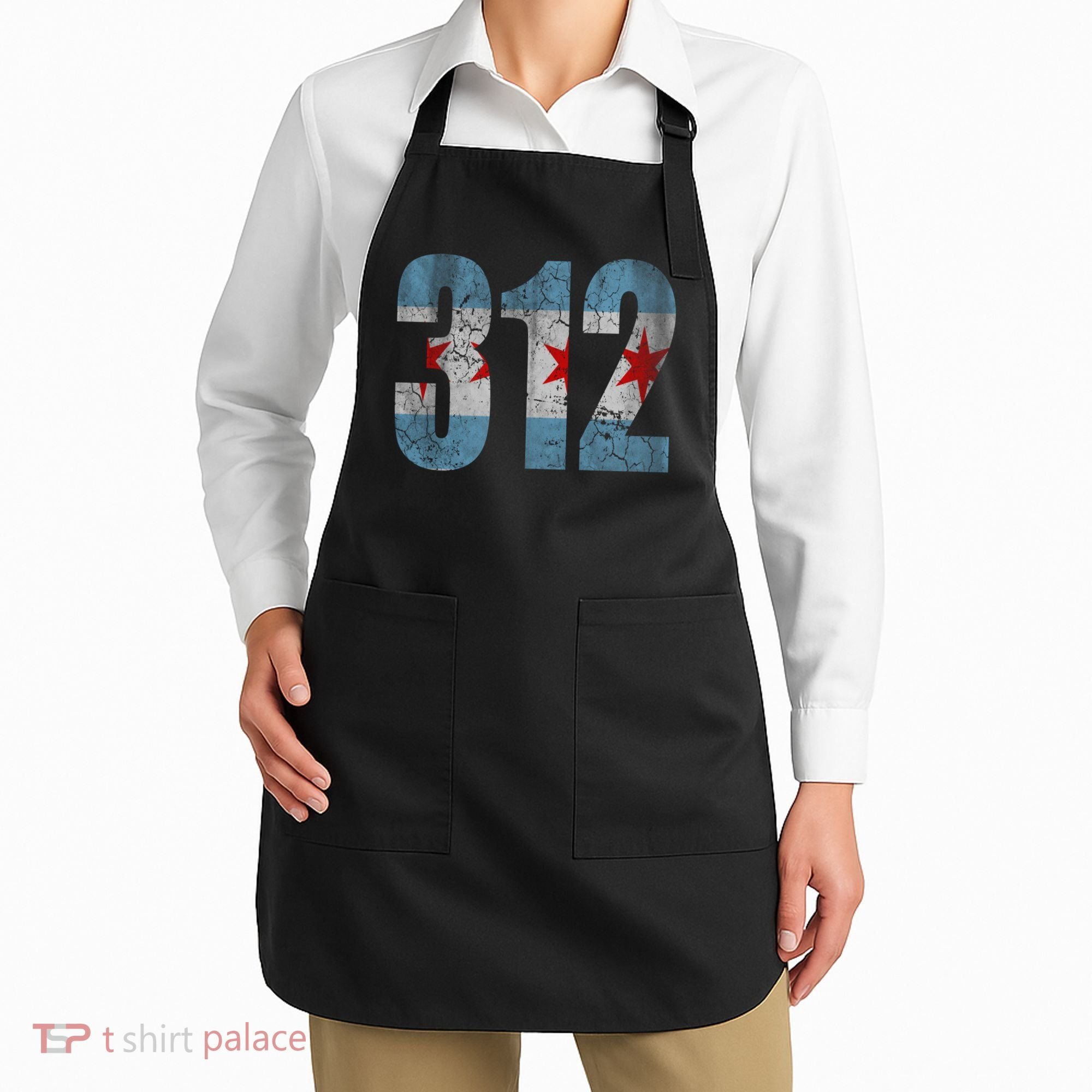 Chicago Flag 312 Apron