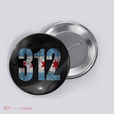 Chicago Flag 312 Button
