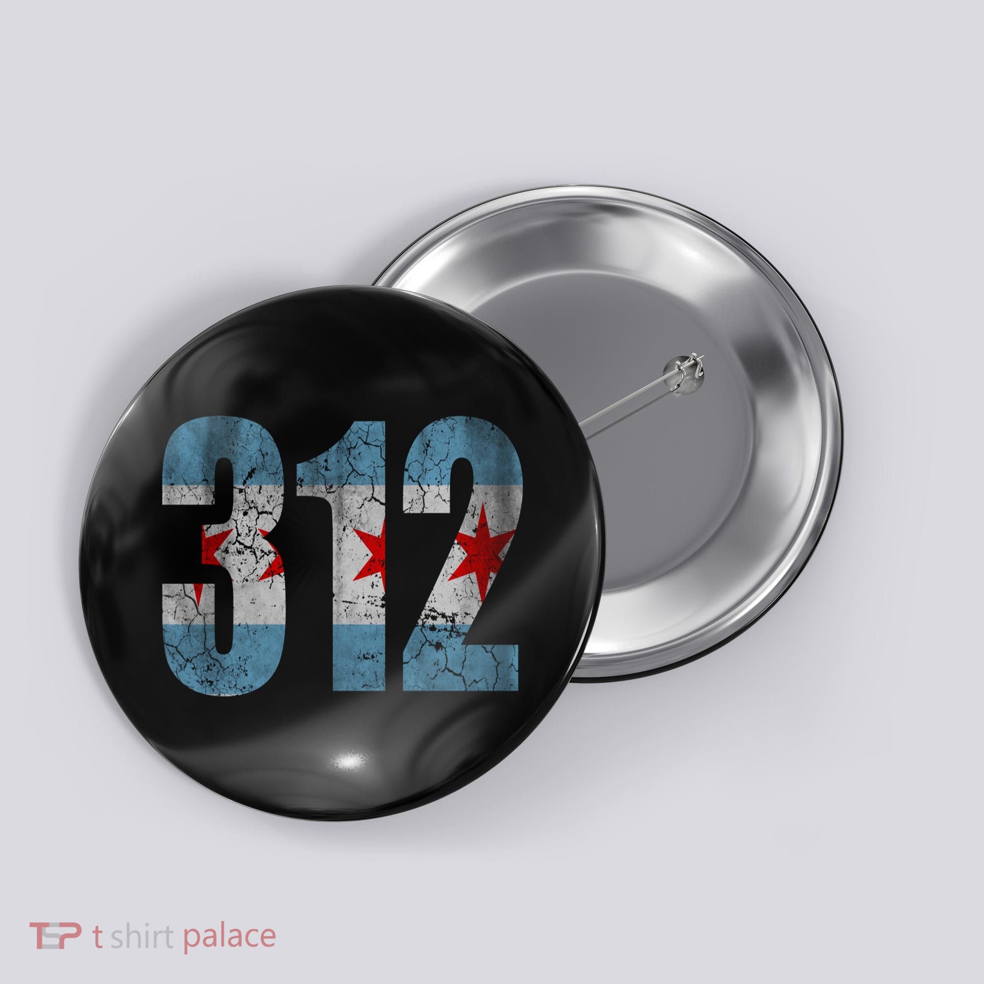 Chicago Flag 312 Button