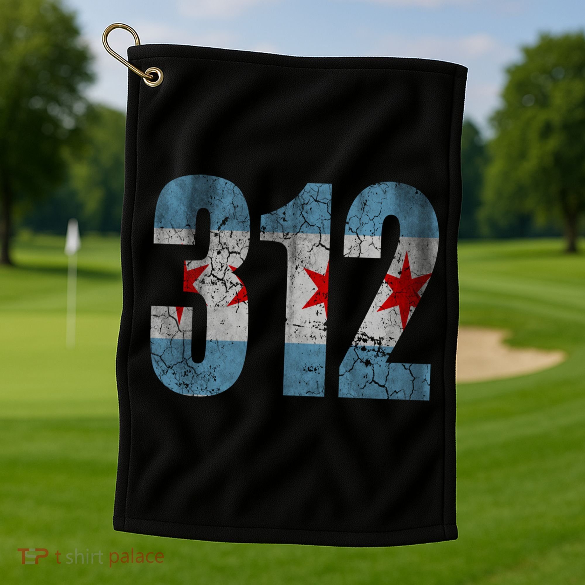 Chicago Flag 312 Golf Towel