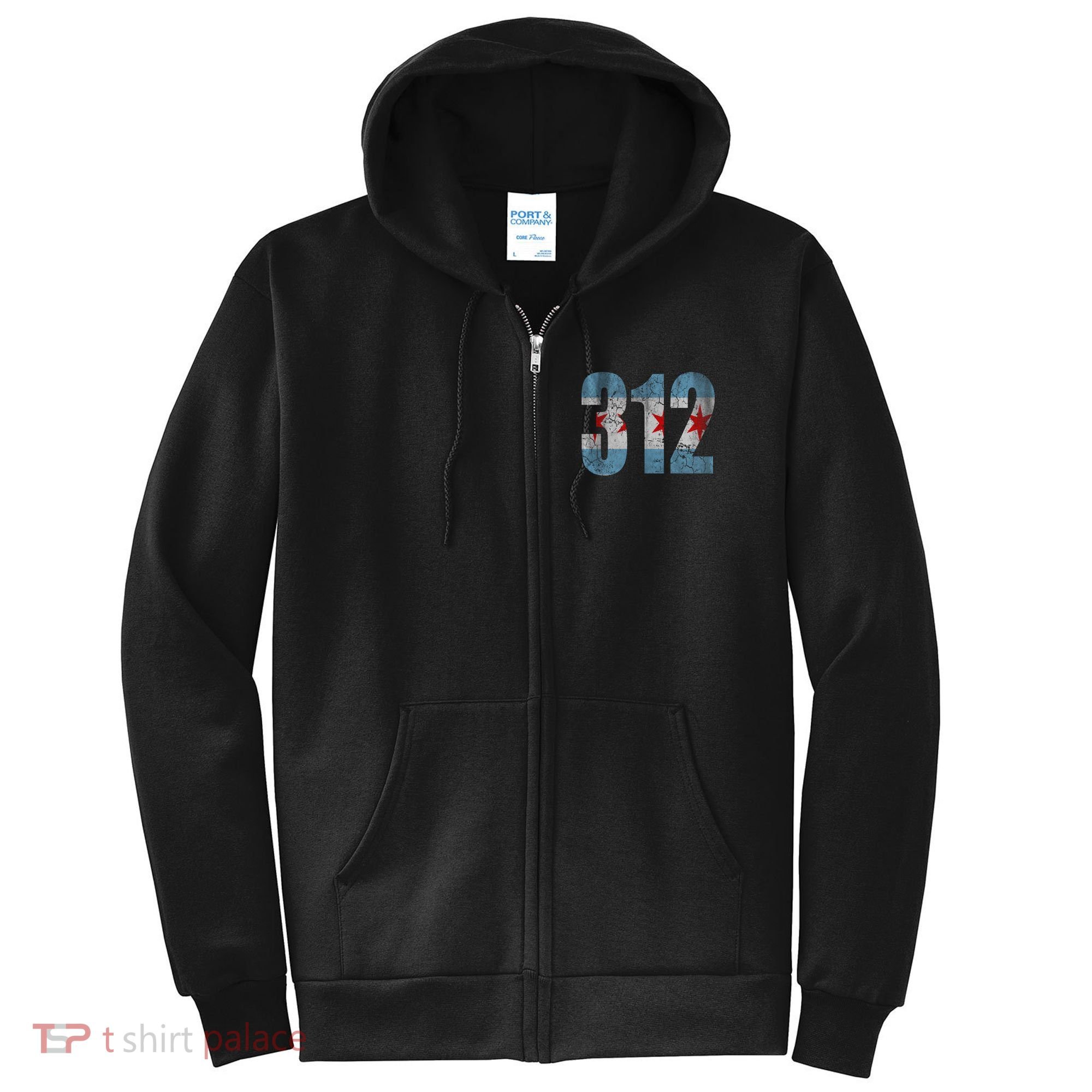 Chicago Flag 312 Full Zip Hoodie