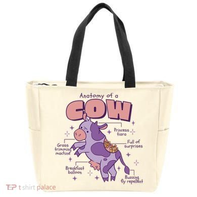Cow Funny Anatomy Tote Bag