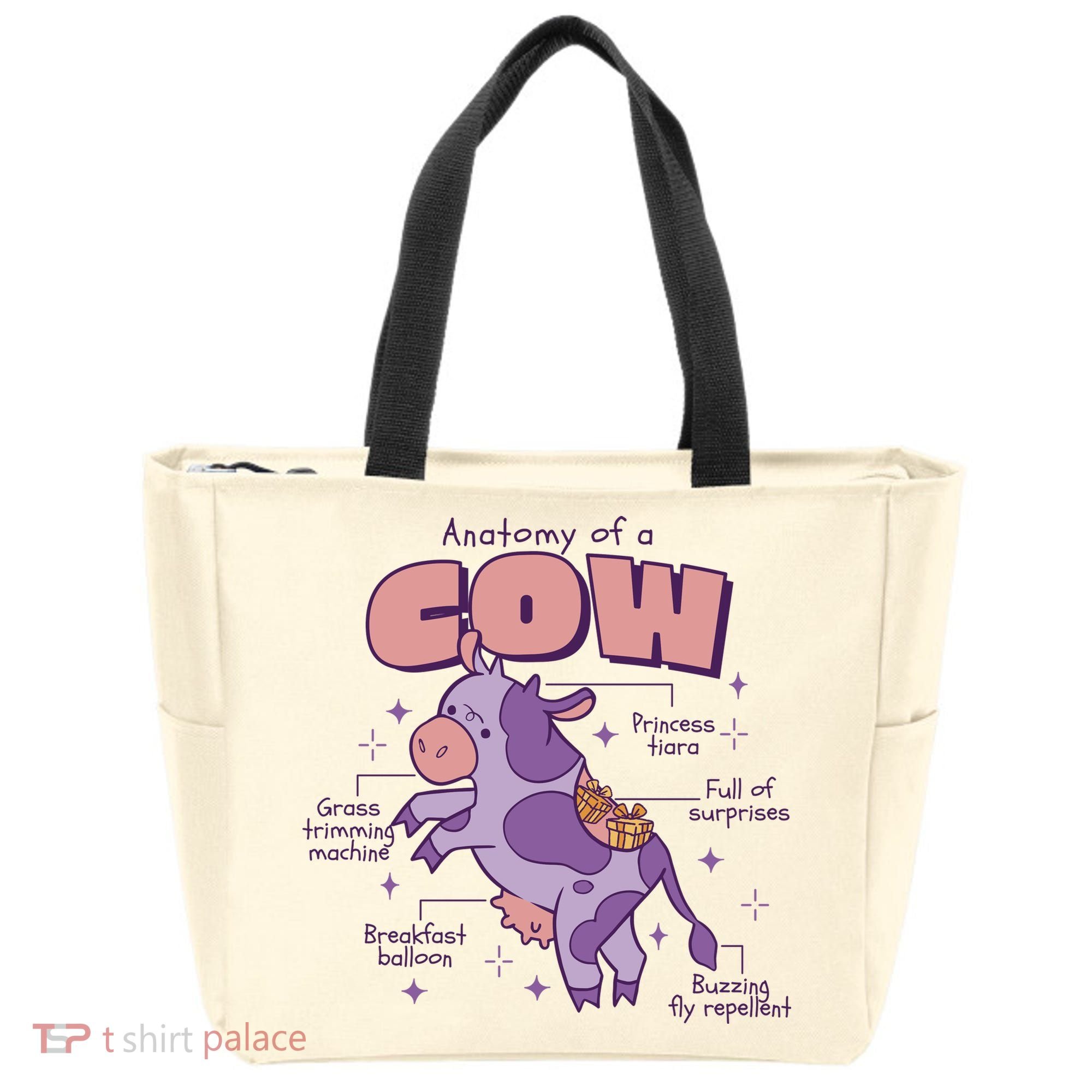 Cow Funny Anatomy Tote Bag