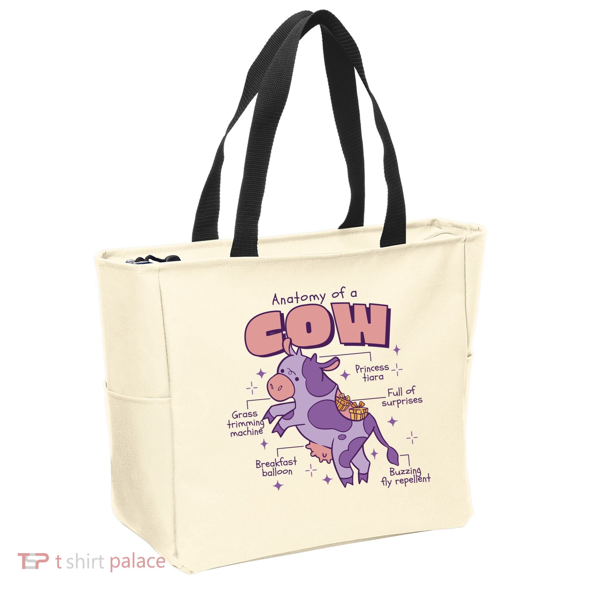 Cow Funny Anatomy Tote Bag