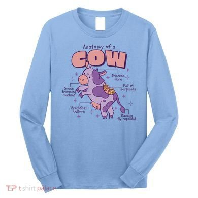 Cow Funny Anatomy Long Sleeve Shirt