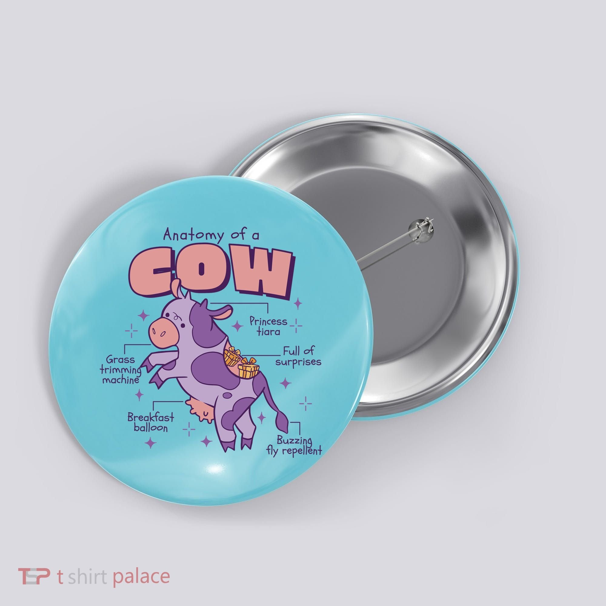 Cow Funny Anatomy Button
