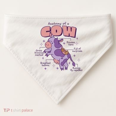 Cow Funny Anatomy USA-Made Doggie Bandana