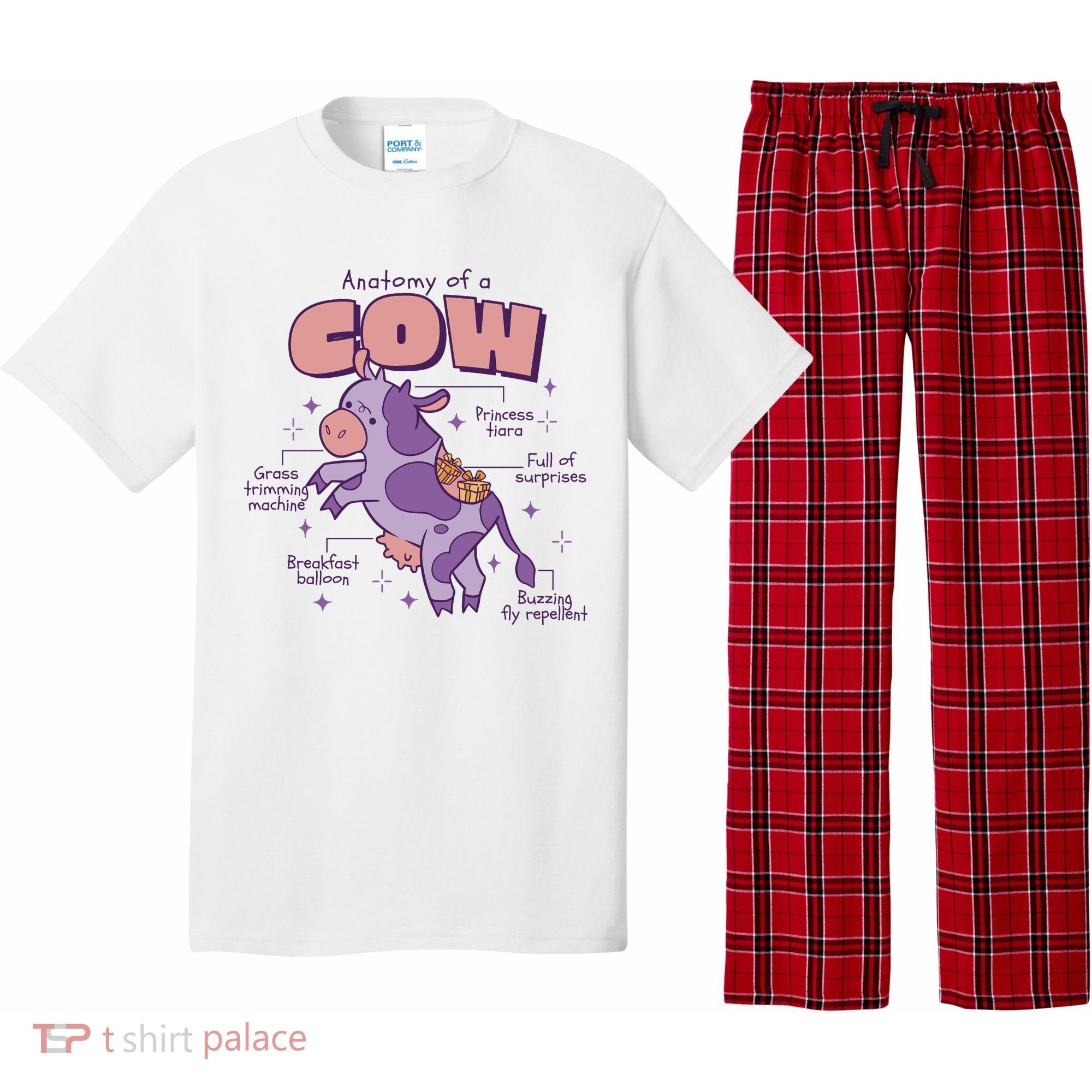 Cow Funny Anatomy Pajama Set