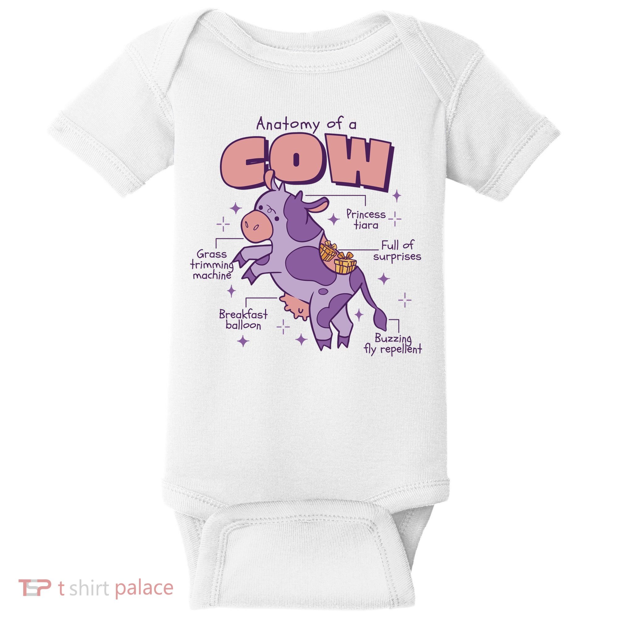 Cow Funny Anatomy Baby Bodysuit