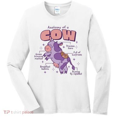 Cow Funny Anatomy Women's Long Sleeve Shirt