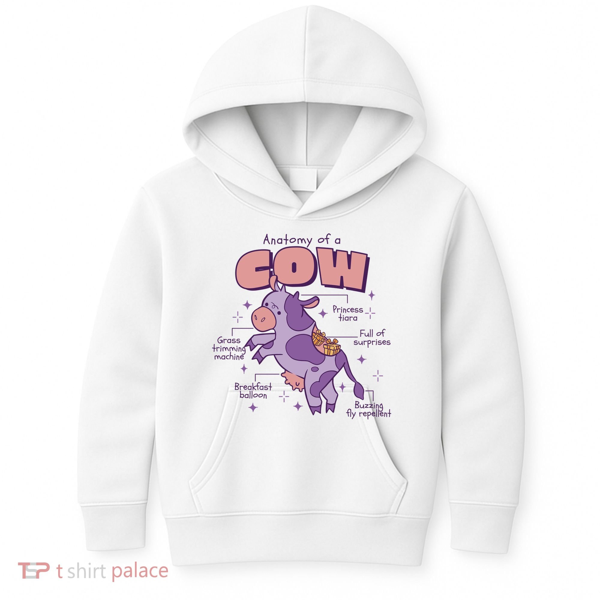 Cow Funny Anatomy Kids Hoodie