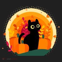 Cute Fall Autumn Lover Black Cat And Pumpkins Women's Sweatshirt thumb 2