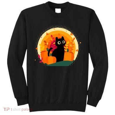 Cute Fall Autumn Lover Black Cat And Pumpkins Sweatshirt