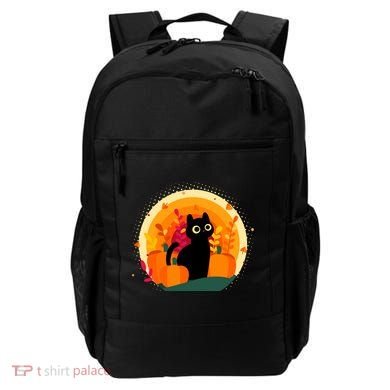 Cute Fall Autumn Lover Black Cat And Pumpkins Backpack